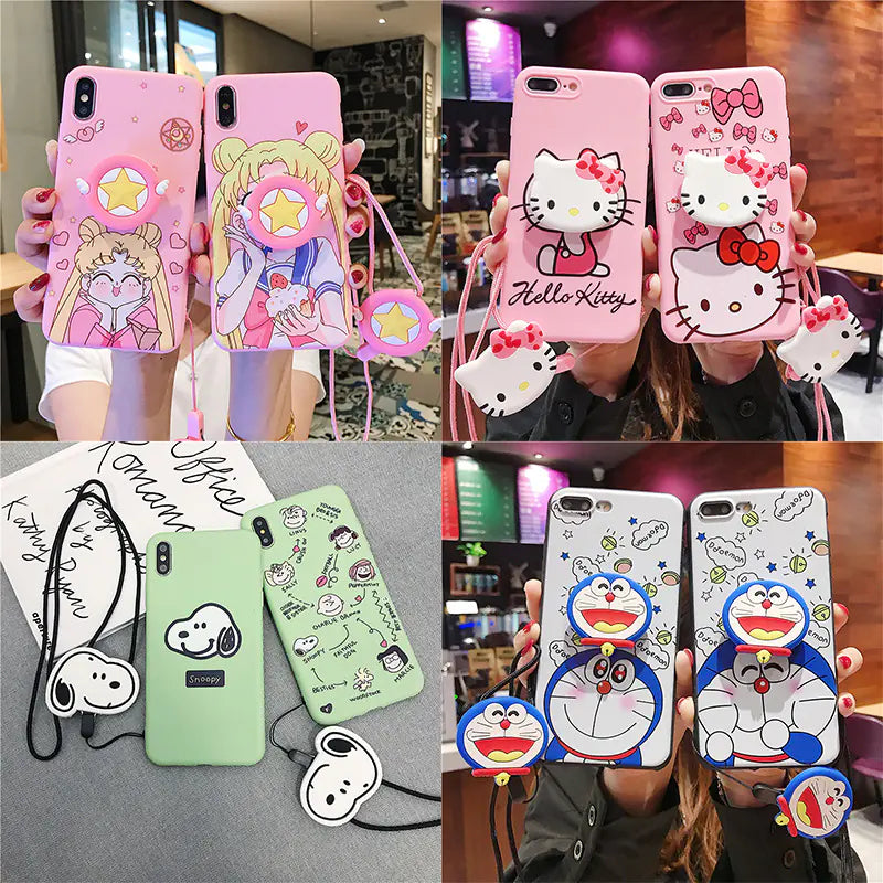 Niedliche Snoopy Handyhülle mit Ständer und Schutz