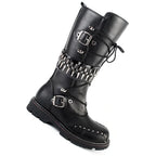 Punk Herren High-Top-Motorradstiefel mit Nieten