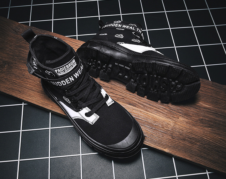 Men`s High-Top Canvas Desert Boots - Martin-Stil