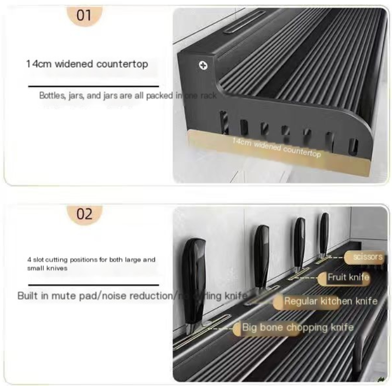 Wandmontierter Multifunktionaler Küchenregal