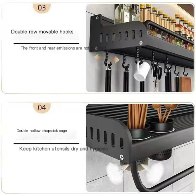 Wandmontierter Multifunktionaler Küchenregal