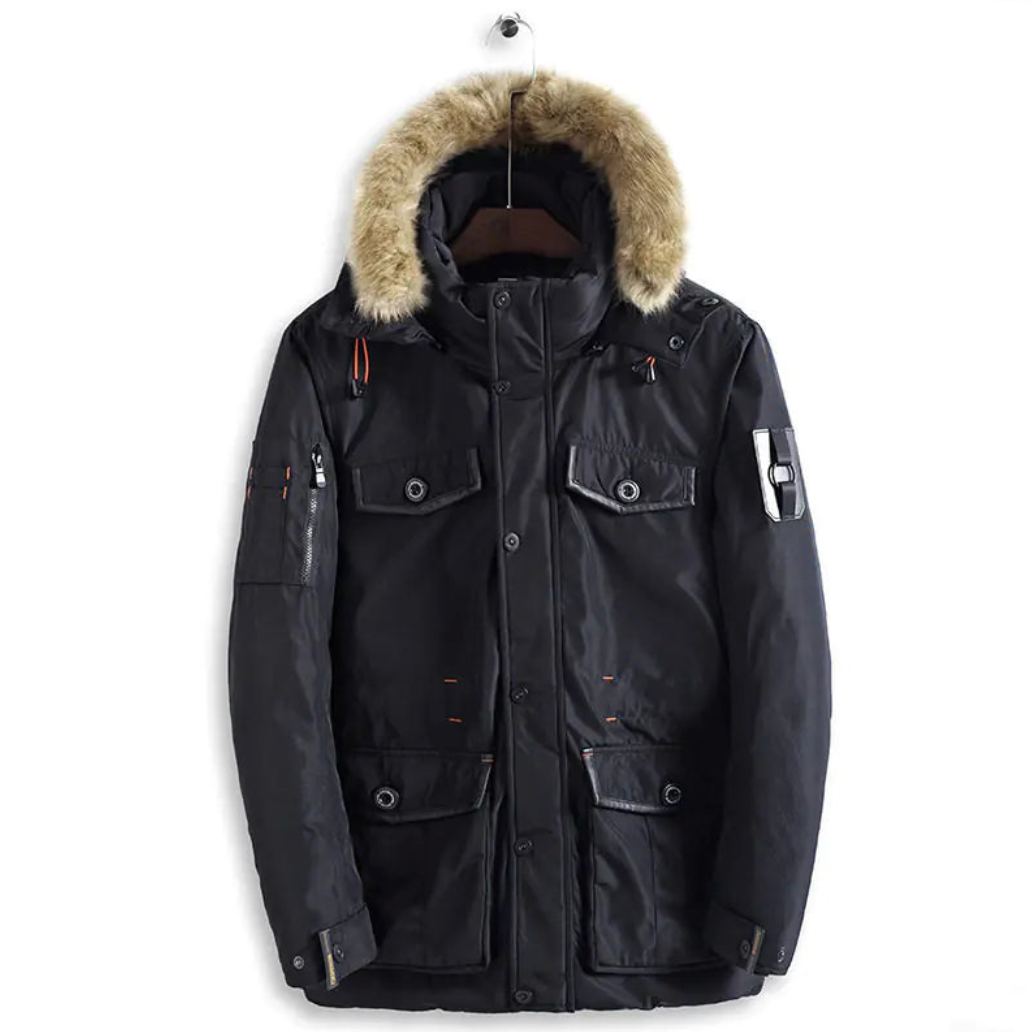 Herren Warme Lange Baumwoll-Winterjacke