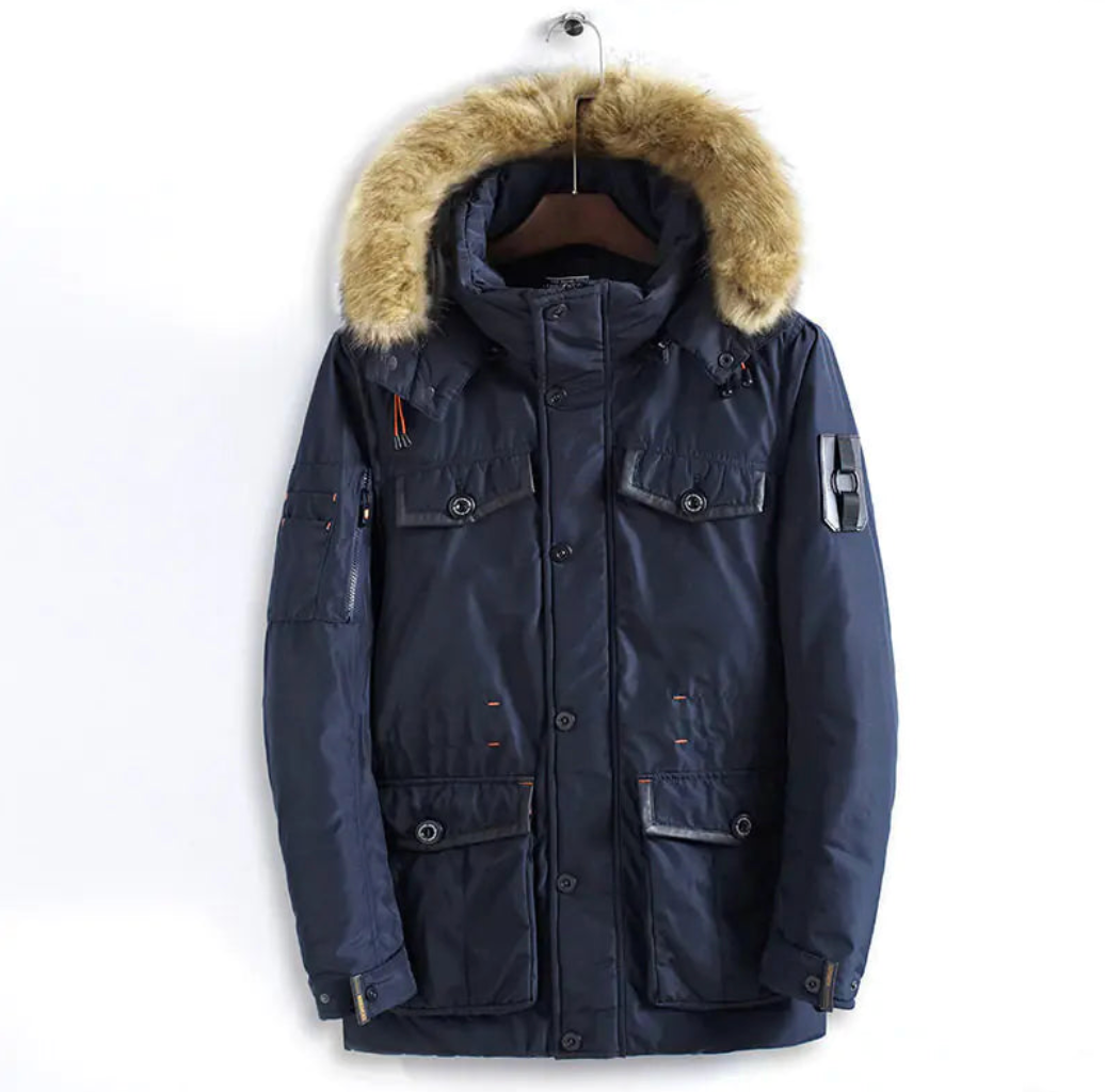 Herren Warme Lange Baumwoll-Winterjacke