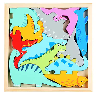 3D Cartoon Tier Holzpuzzle für frühkindliches Lernen