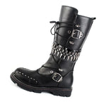 Punk Herren High-Top-Motorradstiefel mit Nieten