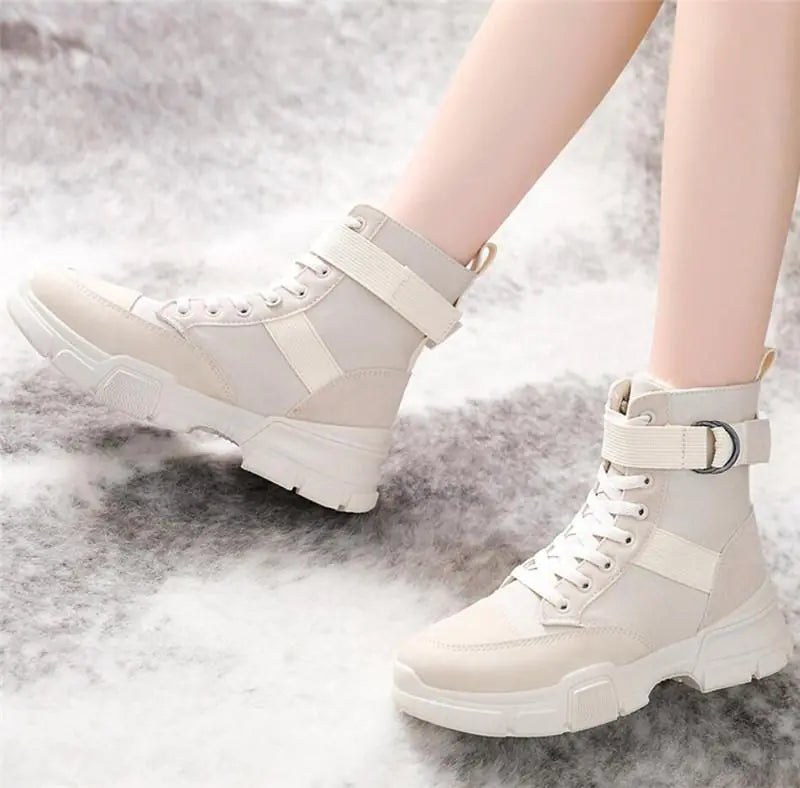 Woman High-Top Canvas Motorradstiefel