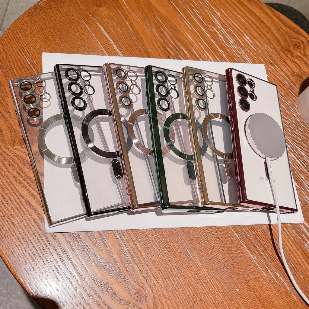 Transparent Magnetic Phone Case for Samsung S23 Ultra