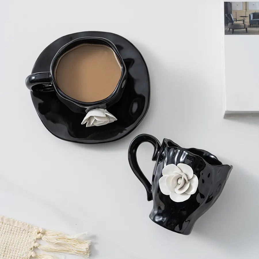 Stylish Japanese-Inspired Hand-Painted Ceramic Cup Set