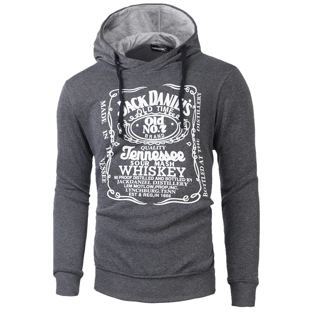 Men's Hooded Sweatshirt with Fall/Winter Print