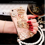 Rhinestone-Handyhülle mit Silikonständer und Trageschlaufe