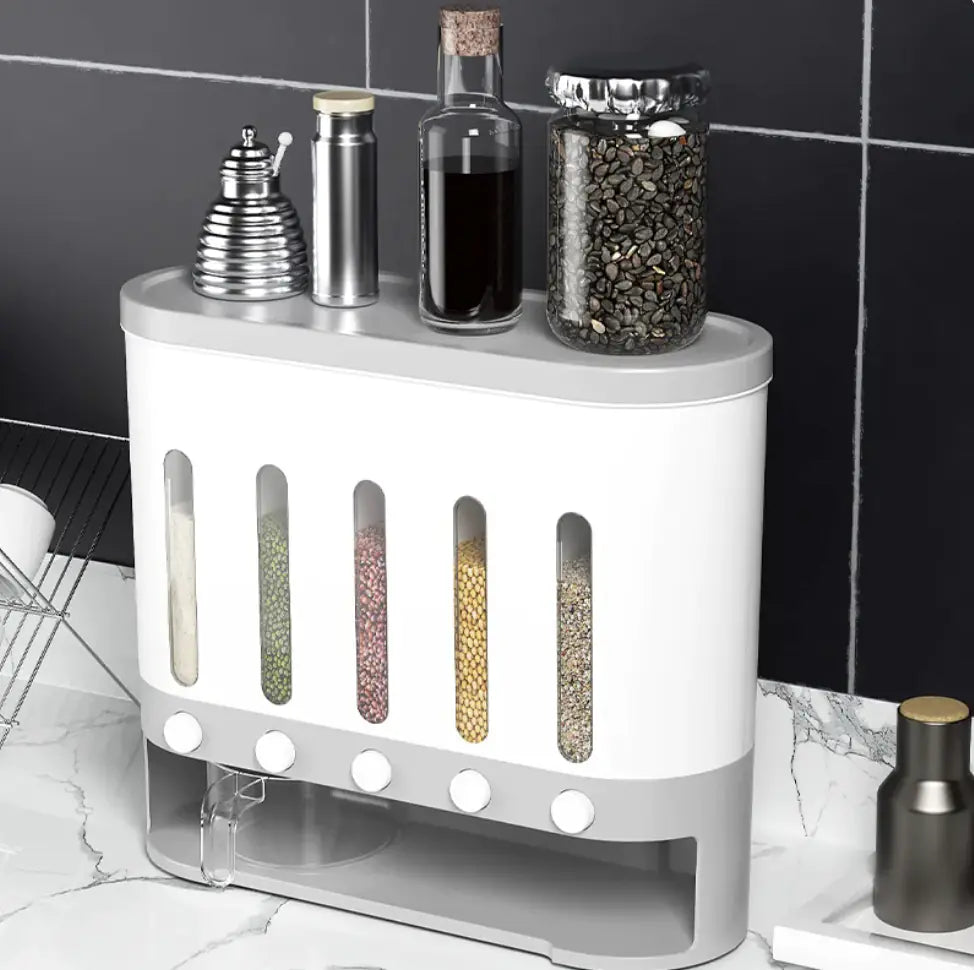 Creative Kitchen Wandmontierte Reis- & Getreidelagerungslösung