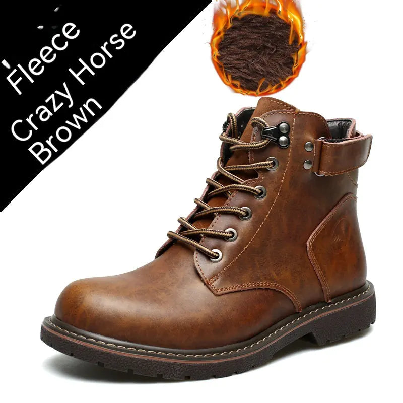 Britische Herren Martin-Stiefel mit Fleece-Futter