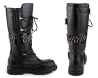 Punk Herren High-Top-Motorradstiefel mit Nieten