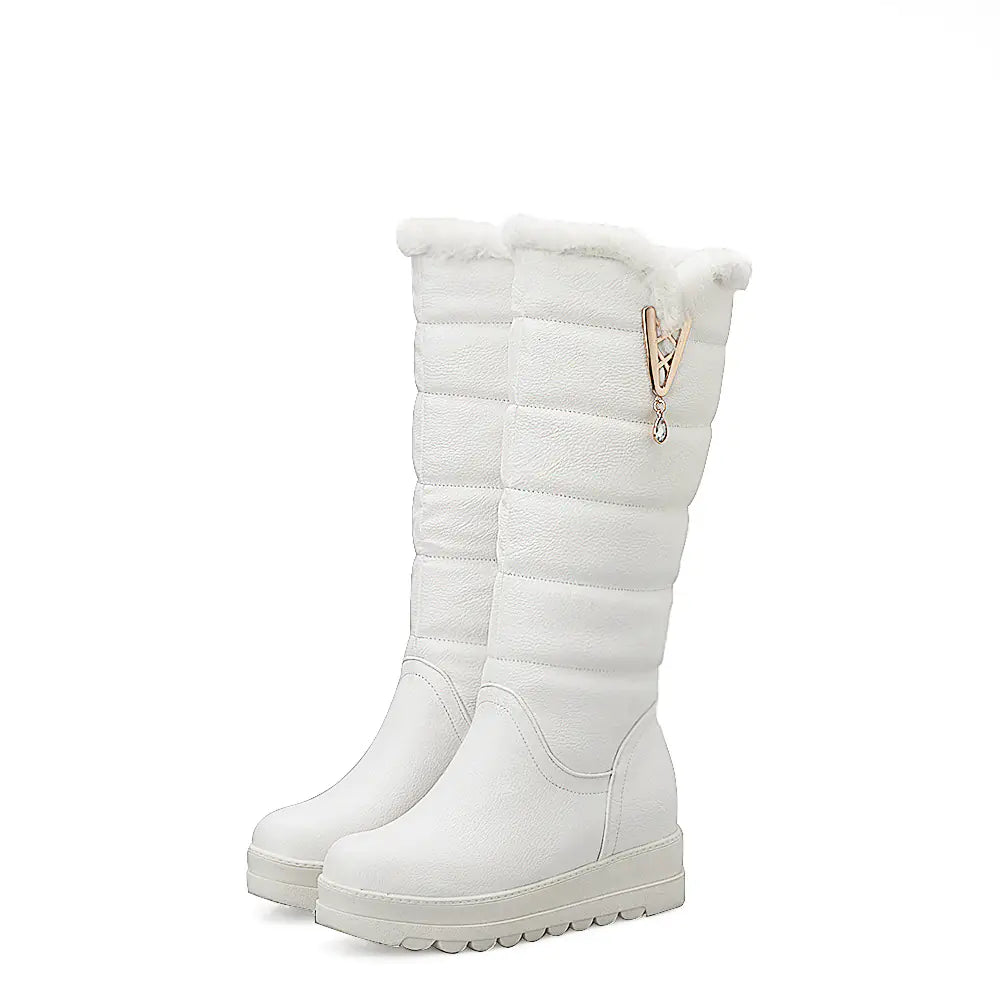 Damen High-Top Winter-Schneestiefel mit dicker Sohle