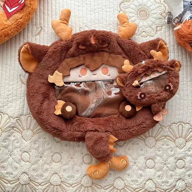 Plüschpuppe und Schultertaschen-Set