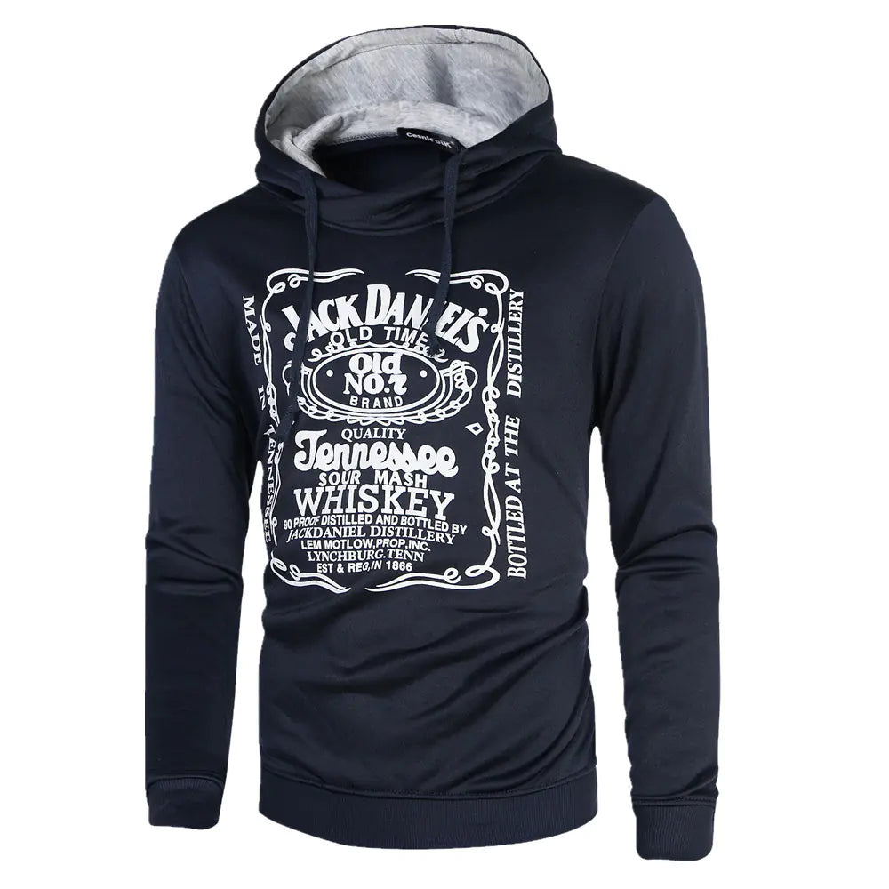 Men's Hooded Sweatshirt with Fall/Winter Print