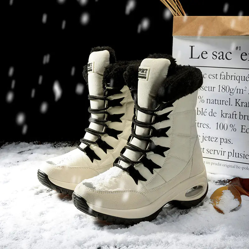 Winter Damen-Schneestiefel mit dicker Sohle und Samt