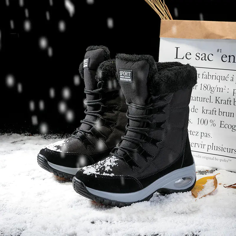 Winter Damen-Schneestiefel mit dicker Sohle und Samt