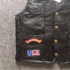 Klassische Leder Motorradweste