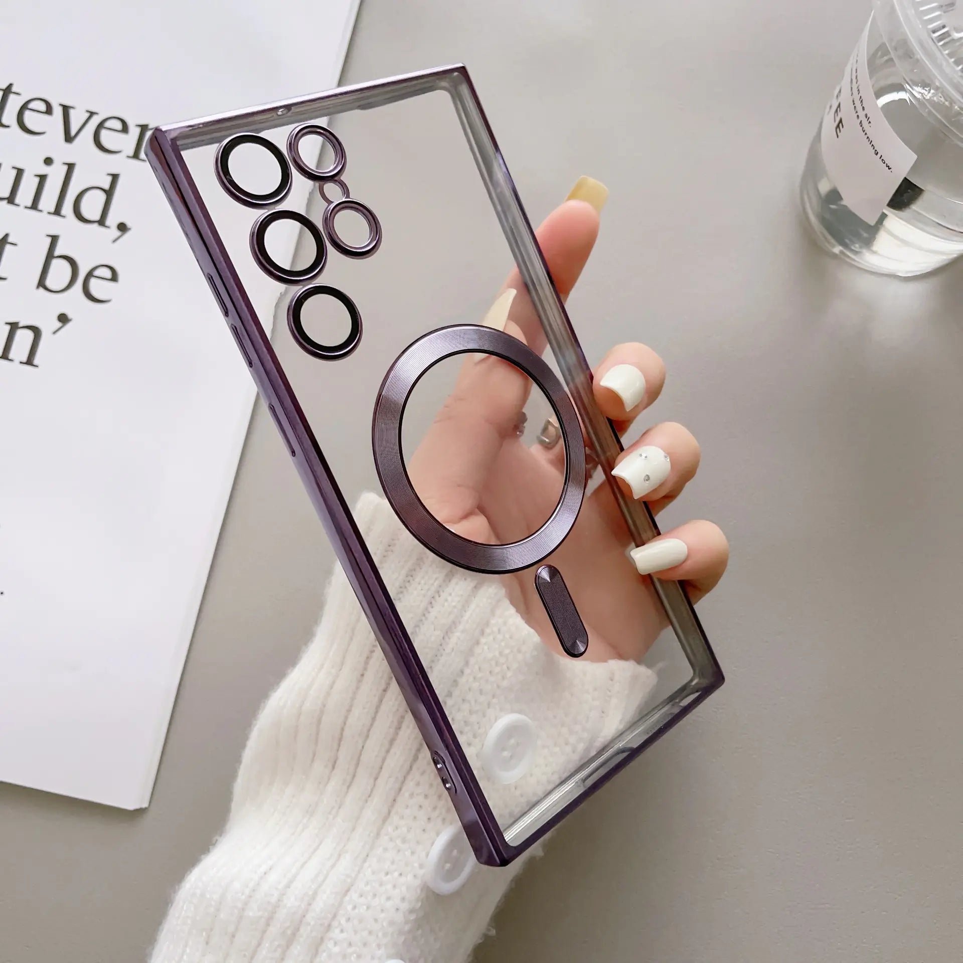 Transparent Magnetic Phone Case for Samsung S23 Ultra