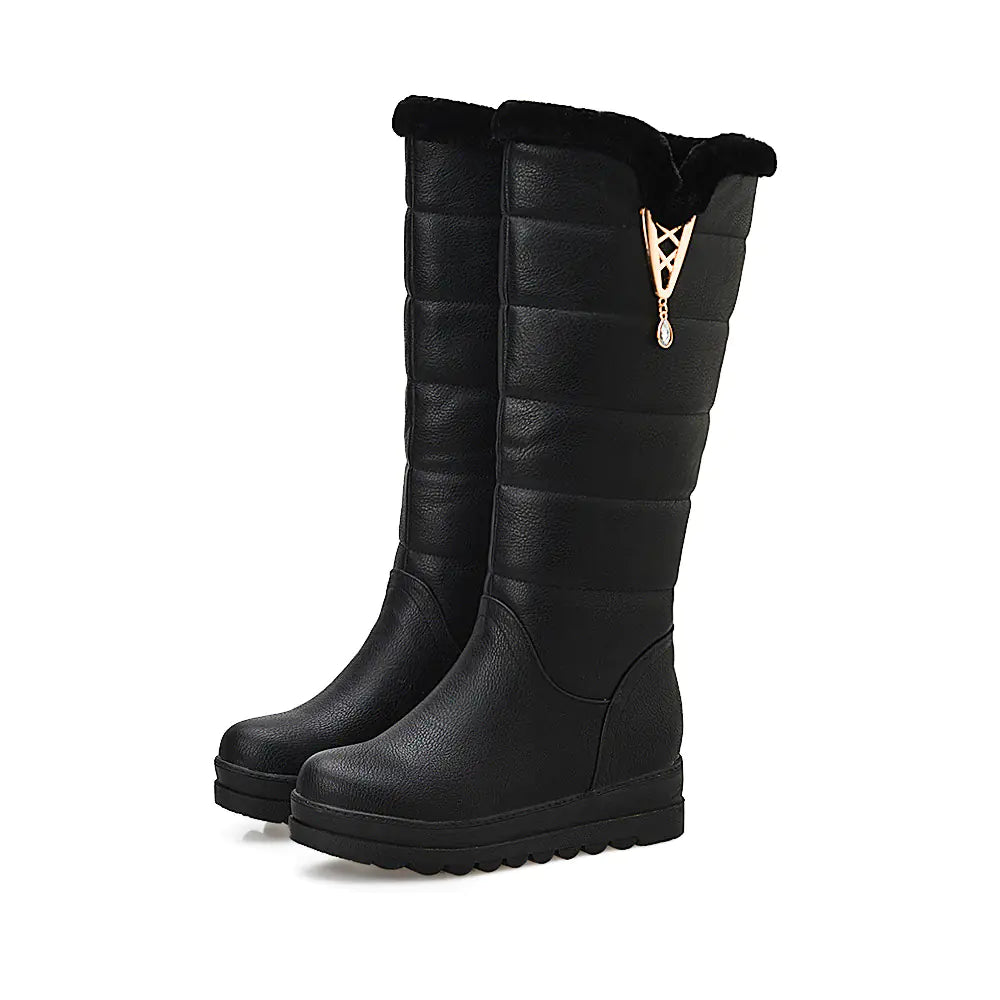 Damen High-Top Winter-Schneestiefel mit dicker Sohle
