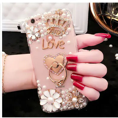 Rhinestone-Handyhülle mit Silikonständer und Trageschlaufe