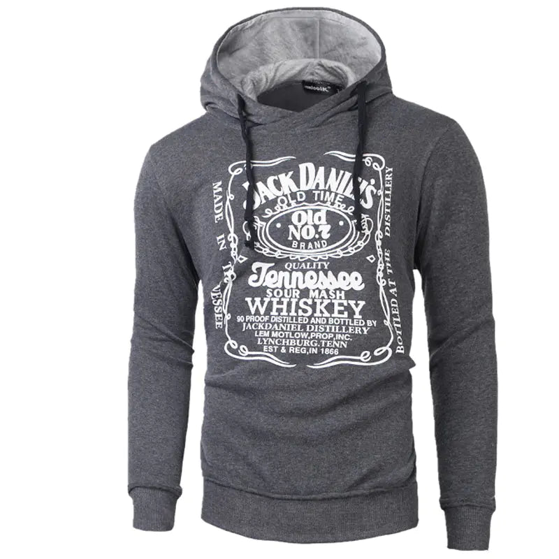 Men's Hooded Sweatshirt with Fall/Winter Print
