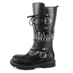 Punk Herren High-Top-Motorradstiefel mit Nieten