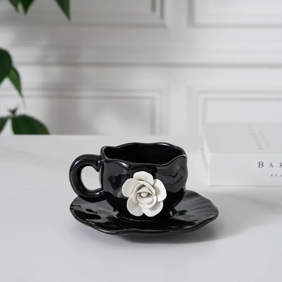 Stylish Japanese-Inspired Hand-Painted Ceramic Cup Set